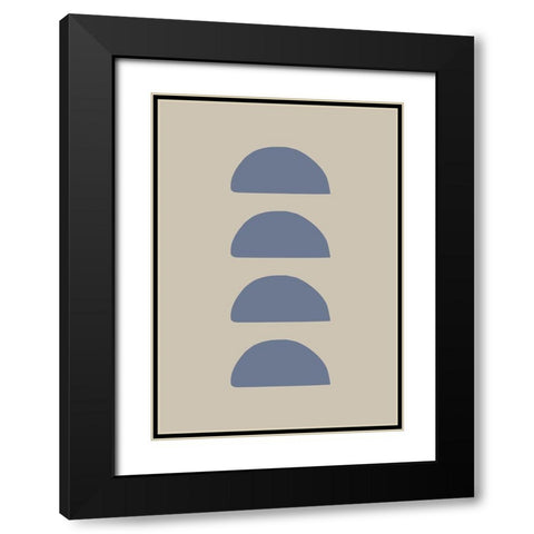 Organic Shapes 06 Black Modern Wood Framed Art Print with Double Matting by 1x Studio