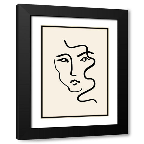Portrait 01 Black Modern Wood Framed Art Print with Double Matting by 1x Studio
