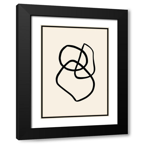 Shape 01 Black Modern Wood Framed Art Print with Double Matting by 1x Studio