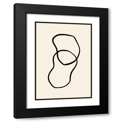 Shape 02 Black Modern Wood Framed Art Print with Double Matting by 1x Studio