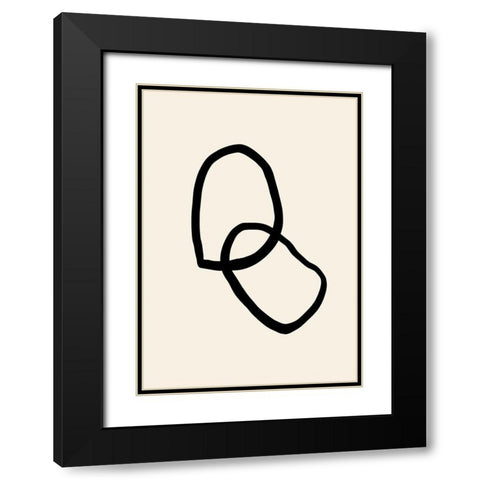 Shape 03 Black Modern Wood Framed Art Print with Double Matting by 1x Studio