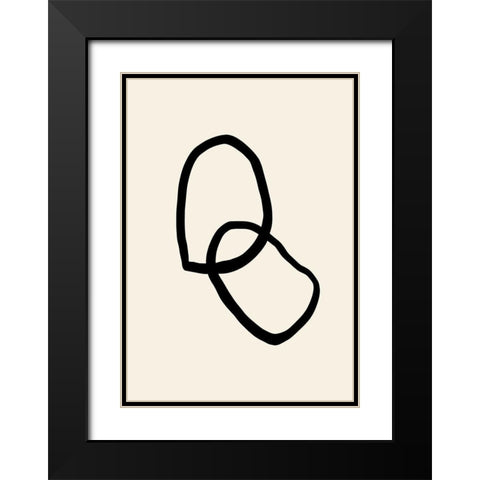 Shape 03 Black Modern Wood Framed Art Print with Double Matting by 1x Studio