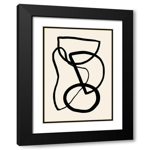 Shape 05 Black Modern Wood Framed Art Print with Double Matting by 1x Studio