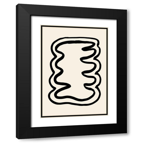 Shape 06 Black Modern Wood Framed Art Print with Double Matting by 1x Studio