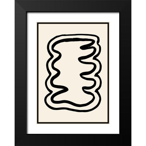 Shape 06 Black Modern Wood Framed Art Print with Double Matting by 1x Studio