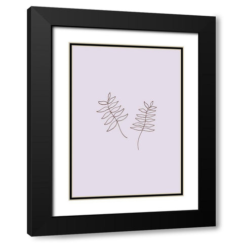 Two Twigs Black Modern Wood Framed Art Print with Double Matting by 1x Studio