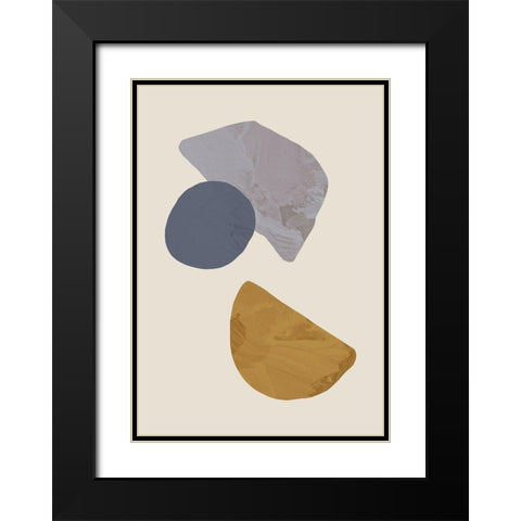 Collage 03 Black Modern Wood Framed Art Print with Double Matting by 1x Studio