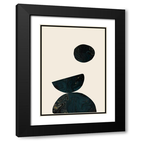 Collage 06 Black Modern Wood Framed Art Print with Double Matting by 1x Studio