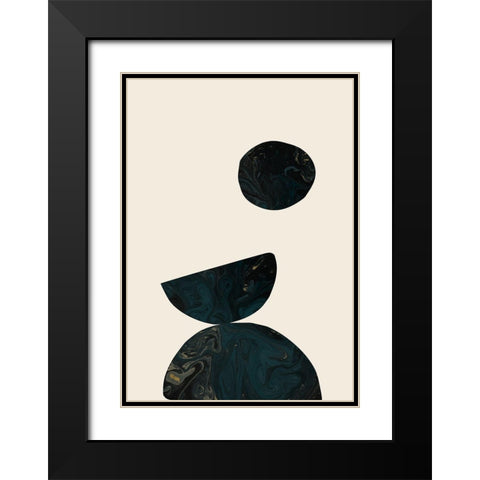 Collage 06 Black Modern Wood Framed Art Print with Double Matting by 1x Studio