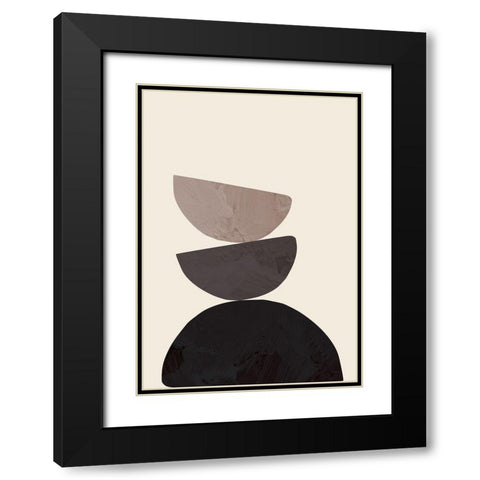 Collage 07 Black Modern Wood Framed Art Print with Double Matting by 1x Studio