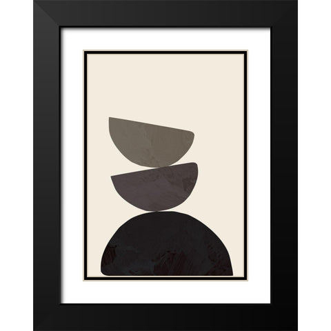 Collage 08 Black Modern Wood Framed Art Print with Double Matting by 1x Studio