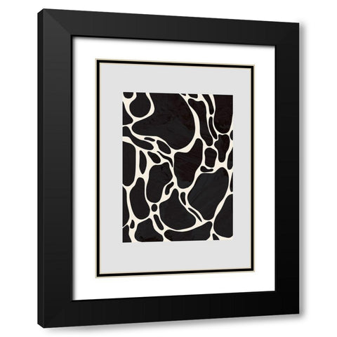 Giraffe Grey Black Modern Wood Framed Art Print with Double Matting by 1x Studio