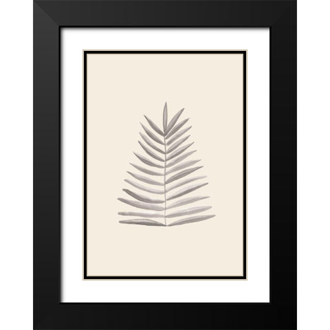 Palm Leaf Ink Black Modern Wood Framed Art Print with Double Matting by 1x Studio