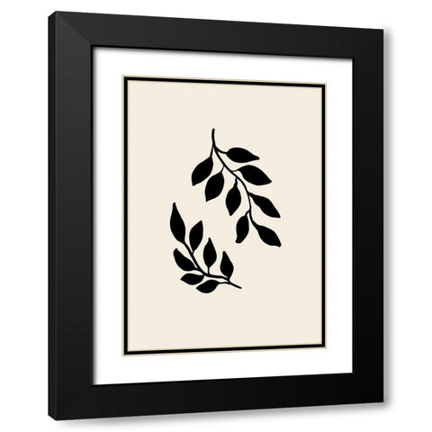 Black Twigs Black Modern Wood Framed Art Print with Double Matting by 1x Studio