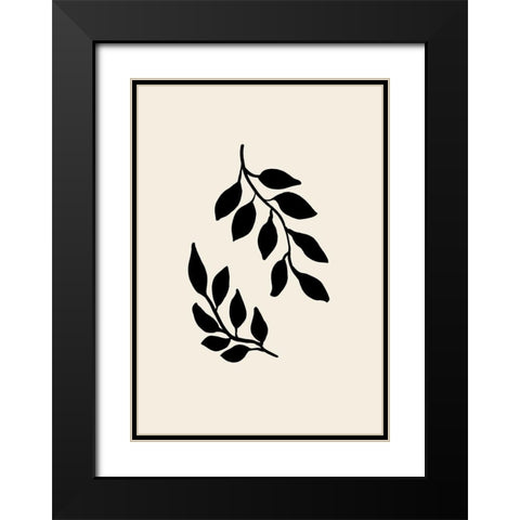 Black Twigs Black Modern Wood Framed Art Print with Double Matting by 1x Studio