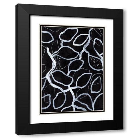 Tangled Black Modern Wood Framed Art Print with Double Matting by 1x Studio