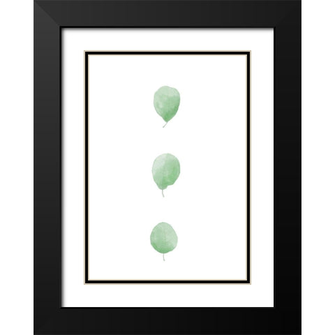 Birch Leaves In Row Black Modern Wood Framed Art Print with Double Matting by 1x Studio II
