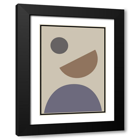 Geometrical Shapes Black Modern Wood Framed Art Print with Double Matting by 1x Studio