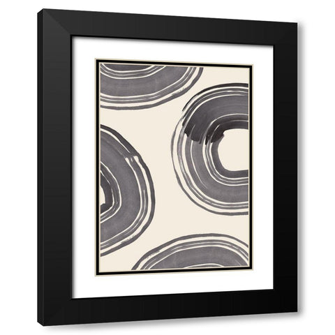 Rings Of Life Black Modern Wood Framed Art Print with Double Matting by 1x Studio
