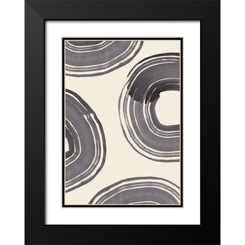 Rings Of Life Black Modern Wood Framed Art Print with Double Matting by 1x Studio