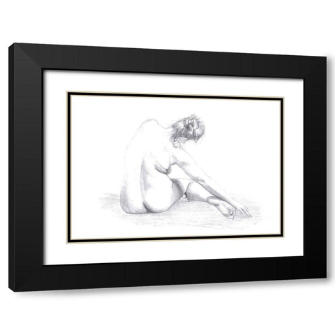 Sketch of a Woman Black Modern Wood Framed Art Print with Double Matting by 1x Studio II