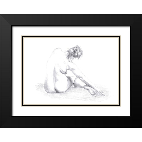 Sketch of a Woman Black Modern Wood Framed Art Print with Double Matting by 1x Studio II