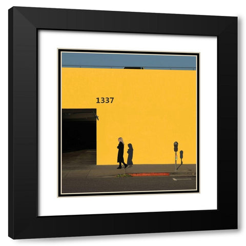 1337 Black Modern Wood Framed Art Print with Double Matting by Labagnara, Roxana