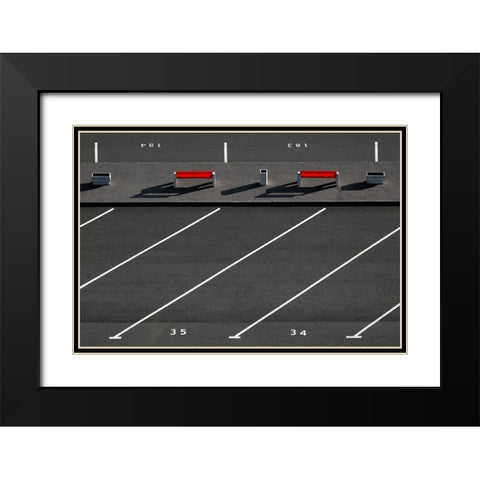 Parking Bays Black Modern Wood Framed Art Print with Double Matting by Hawerkamp, Hans-Wolfgang