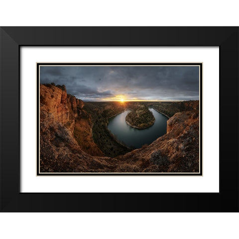 Hoces Del Durata Black Modern Wood Framed Art Print with Double Matting by Enjuto Garcia, Javier