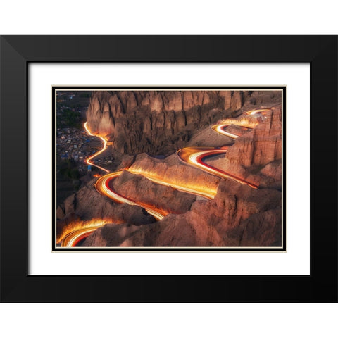 Yellow River Stone National Park Black Modern Wood Framed Art Print with Double Matting by MiracleGuo