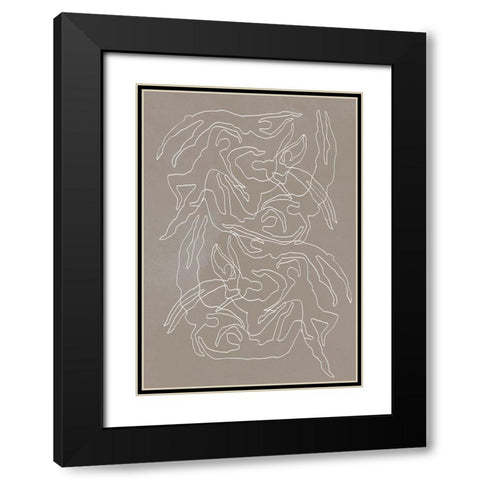 Swimmers Black Modern Wood Framed Art Print with Double Matting by 1x Studio II