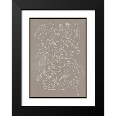 Swimmers Black Modern Wood Framed Art Print with Double Matting by 1x Studio II