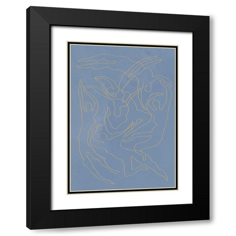 Blue Swimmers Black Modern Wood Framed Art Print with Double Matting by 1x Studio II