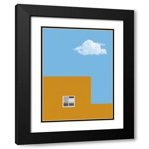 House And Cloud Black Modern Wood Framed Art Print with Double Matting by Labagnara, Roxana