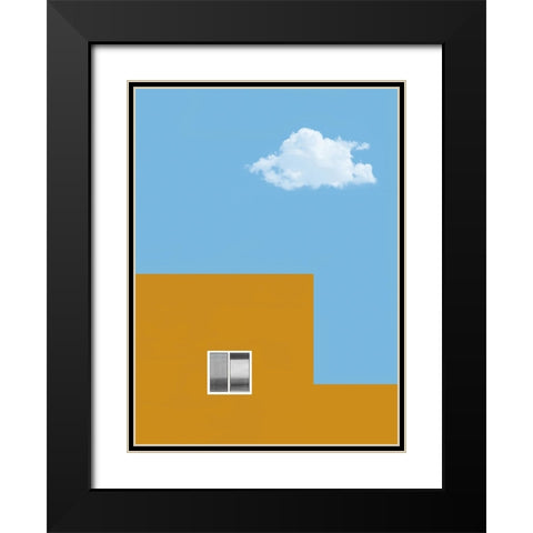 House And Cloud Black Modern Wood Framed Art Print with Double Matting by Labagnara, Roxana