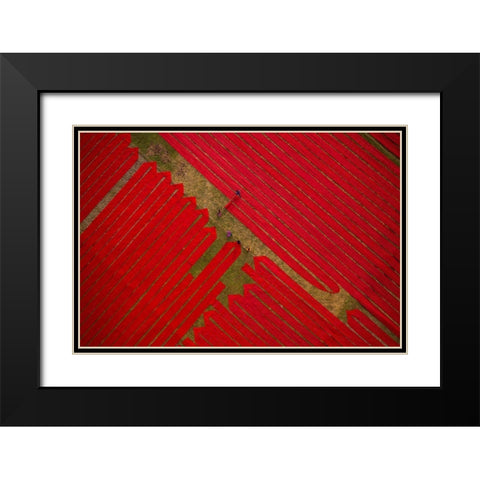 Red Cloths Black Modern Wood Framed Art Print with Double Matting by Khan Ronnie, Azim
