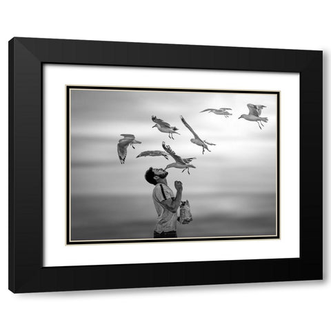 Transcendent Love Black Modern Wood Framed Art Print with Double Matting by Yu Wu, Irene