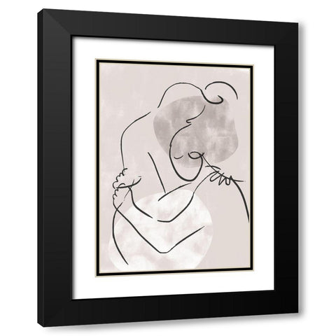 The Hug Black Modern Wood Framed Art Print with Double Matting by 1x Studio II
