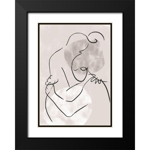 The Hug Black Modern Wood Framed Art Print with Double Matting by 1x Studio II