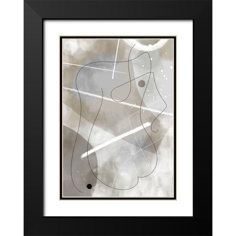 Decided Black Modern Wood Framed Art Print with Double Matting by 1x Studio II
