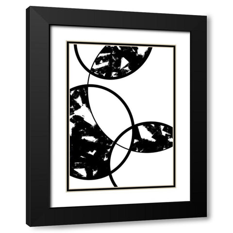 Bubbles Black Modern Wood Framed Art Print with Double Matting by 1x Studio II