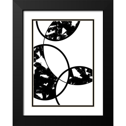 Bubbles Black Modern Wood Framed Art Print with Double Matting by 1x Studio II
