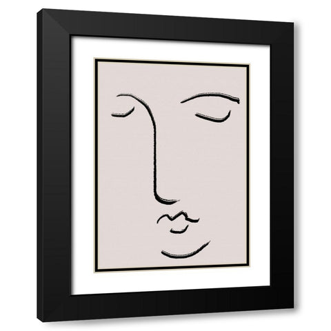 Closed Eyes Black Modern Wood Framed Art Print with Double Matting by 1x Studio II