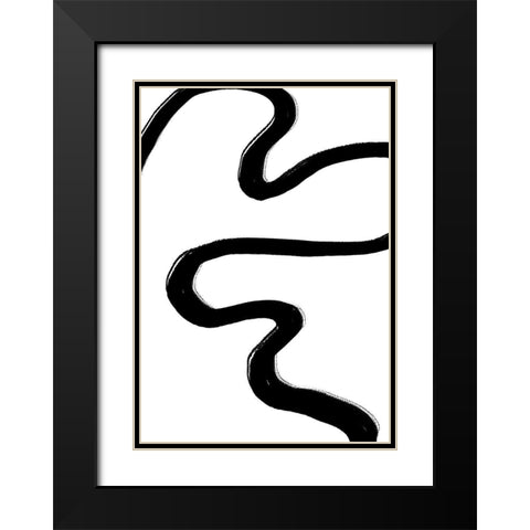 Road Black Black Modern Wood Framed Art Print with Double Matting by 1x Studio II