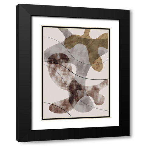 Brown Seaweed Black Modern Wood Framed Art Print with Double Matting by 1x Studio II