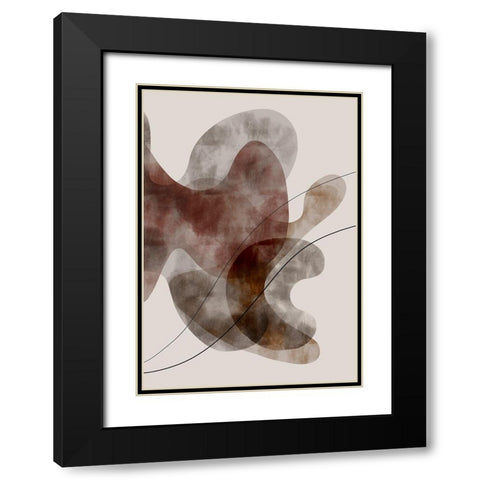 Red Seaweed Black Modern Wood Framed Art Print with Double Matting by 1x Studio II