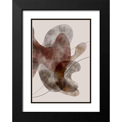 Red Seaweed Black Modern Wood Framed Art Print with Double Matting by 1x Studio II