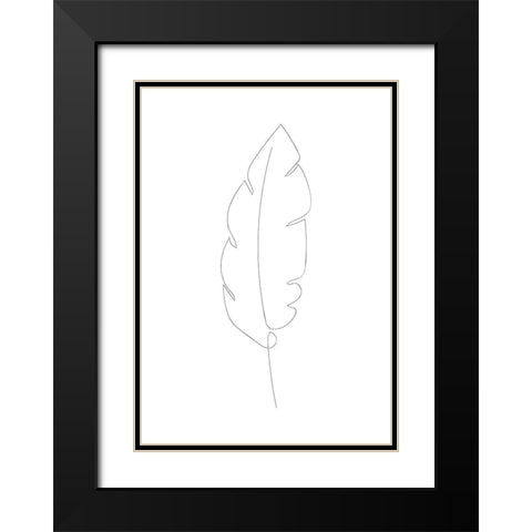 Banana Leaf Black Modern Wood Framed Art Print with Double Matting by 1x Studio II
