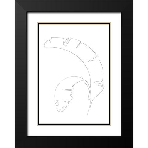 Banana Leaves Black Modern Wood Framed Art Print with Double Matting by 1x Studio II