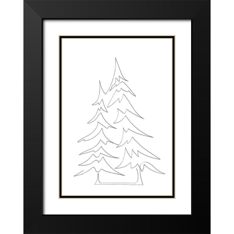 Pine Trees Black Modern Wood Framed Art Print with Double Matting by 1x Studio II